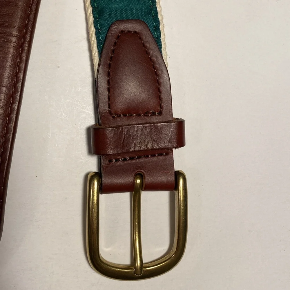 YRI‎ Green Tour Golf Belt Brass Buckle 40/100 Made In USA